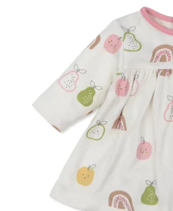 Kissy Kissy Kissy Love Pears and Rainbows Dress Set (0-3M)> Dresses + Bubbles