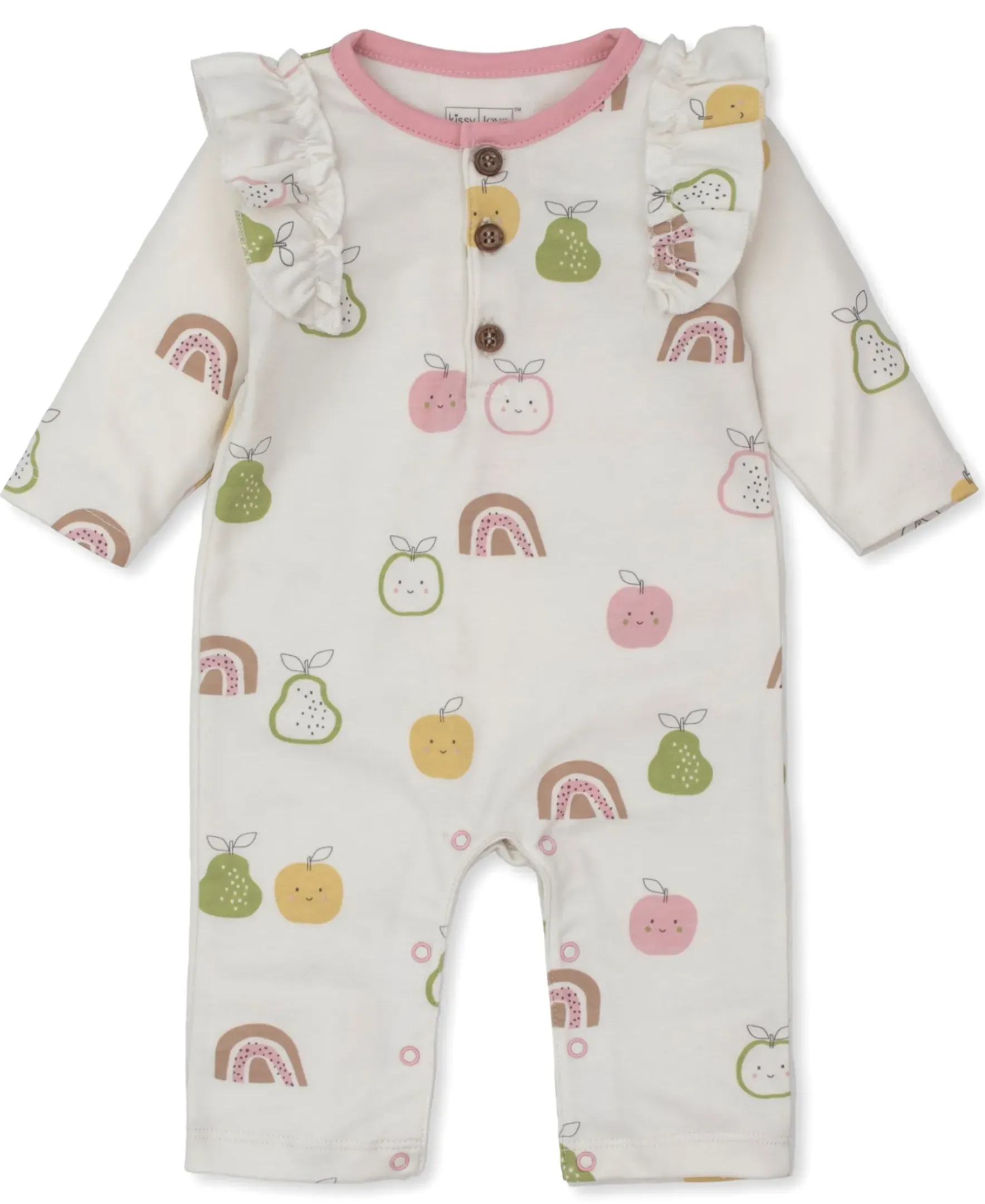 Kissy Kissy Kissy Love Pears and Rainbows Playsuit (0-3M)> Playsuits