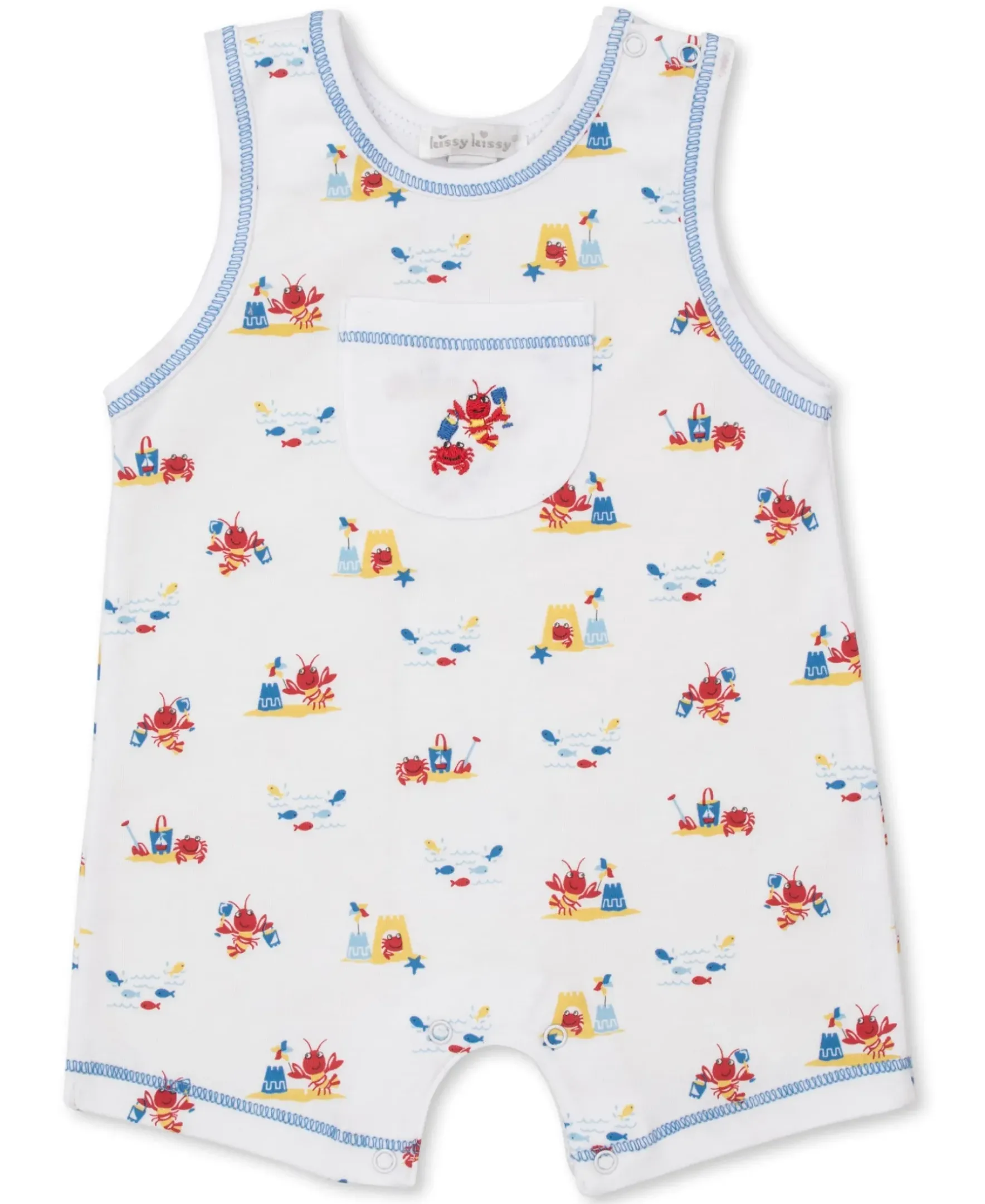 Kissy Kissy Lobsters Sandy Smiles Blue Sleeveless Playsuit> Playsuits|Rompers