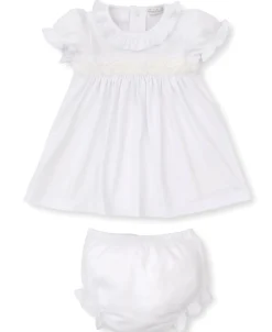Kissy Kissy Miniature Roses White Dress Set> Dresses + Bubbles|White Basics