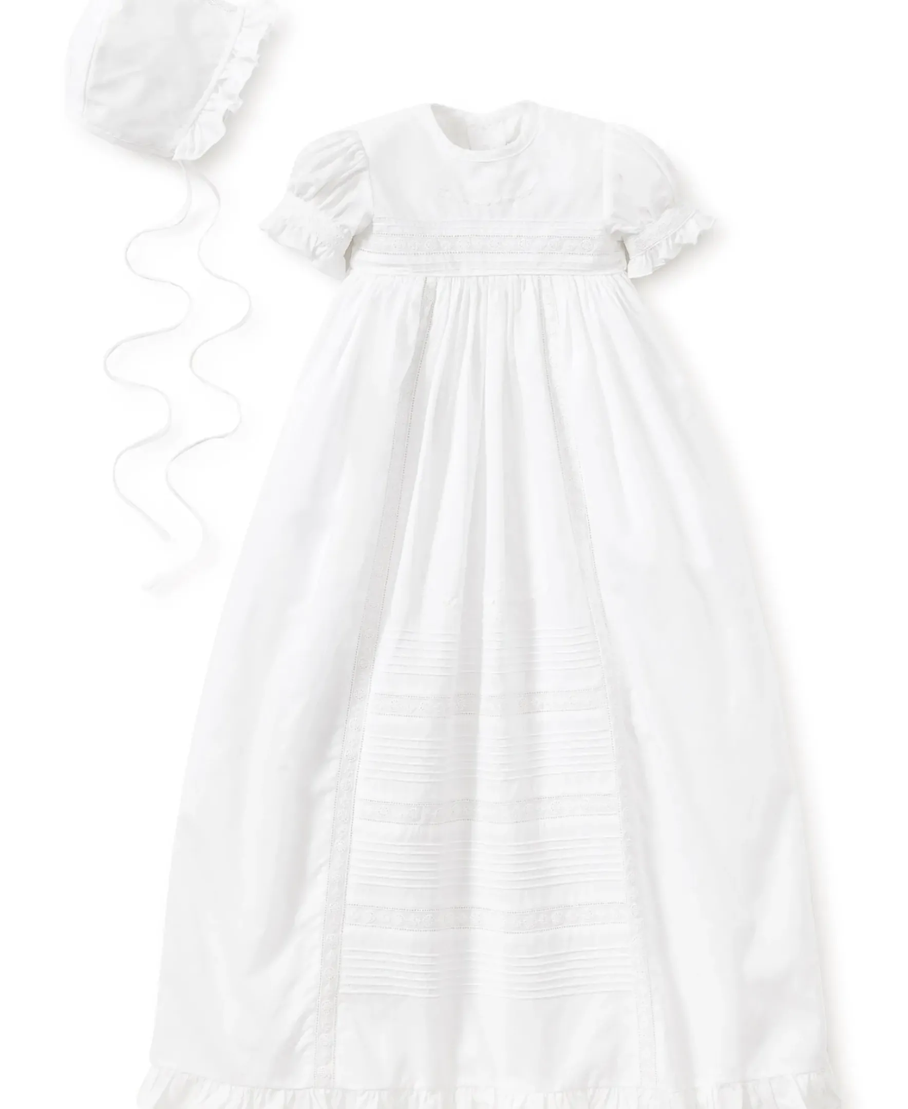 Kissy Kissy Nicole Christening Gown & Hat Set> Hats|Smocking + Hand Embroidery