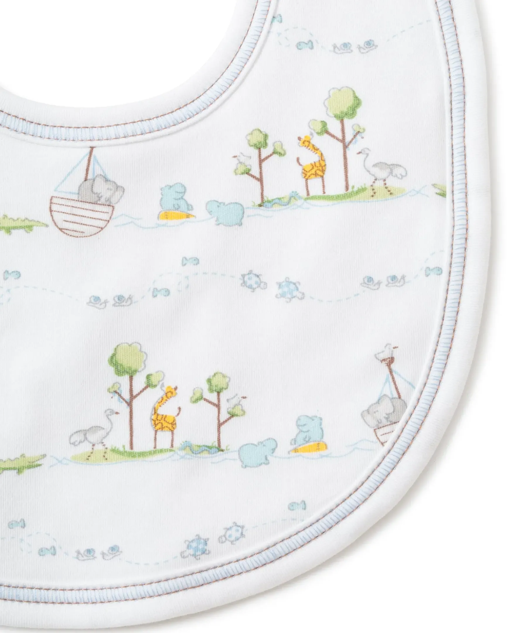 Kissy Kissy Noah's Blue Print Bib> Bibs|Classic Collections