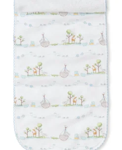 Kissy Kissy Noah's Blue Print Burp Cloth> Burp Cloths|Classic Collections