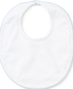Kissy Kissy Personalized White/Blue New Kissy Dots Print Bib> Bibs|White Basics