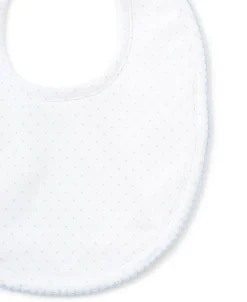 Kissy Kissy Personalized White/Blue New Kissy Dots Print Bib> Bibs|White Basics