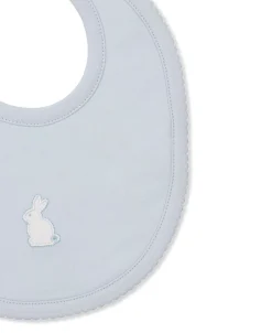 Kissy Kissy Pique Bunny Bash Blue Bib> Bibs