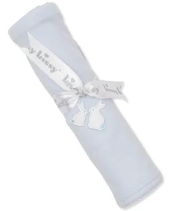 Kissy Kissy Pique Bunny Bash Blue Blanket> Blankets