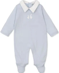 Kissy Kissy Pique Bunny Bash Blue Collar Footie> Footies