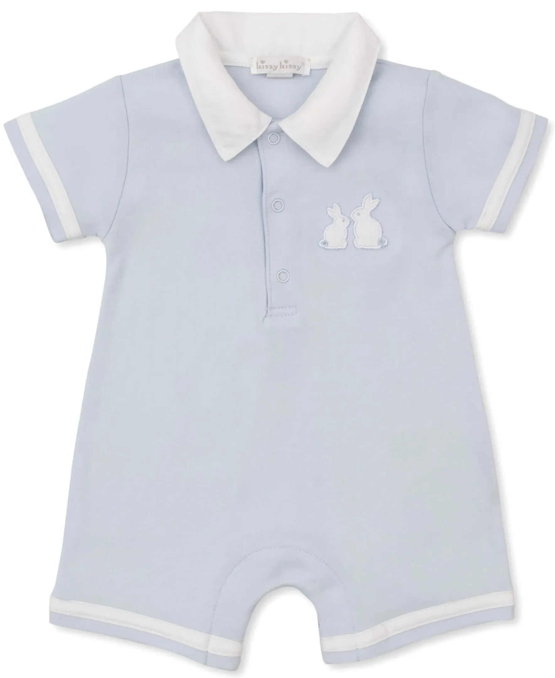 Kissy Kissy Pique Bunny Bash Blue Short Playsuit> Playsuits|Rompers