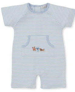 Kissy Kissy Playground Pups Short Stripe Playsuit> Playsuits