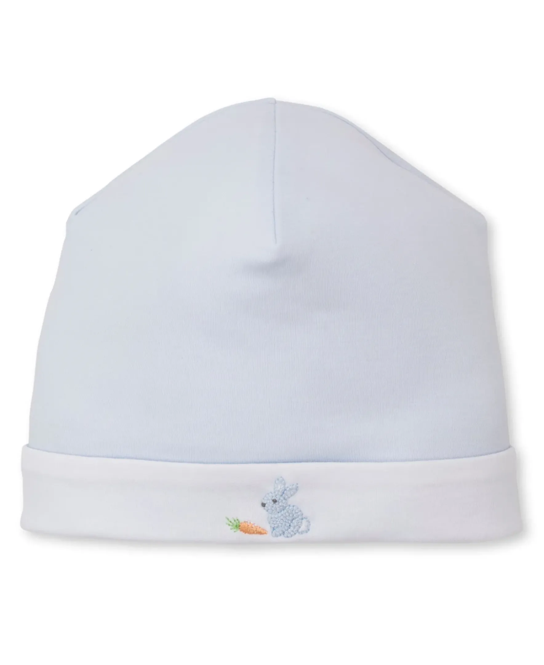 Kissy Kissy Premier Baby Bunny Patch Hand Emb. Blue Hat> Hats|Smocking + Hand Embroidery