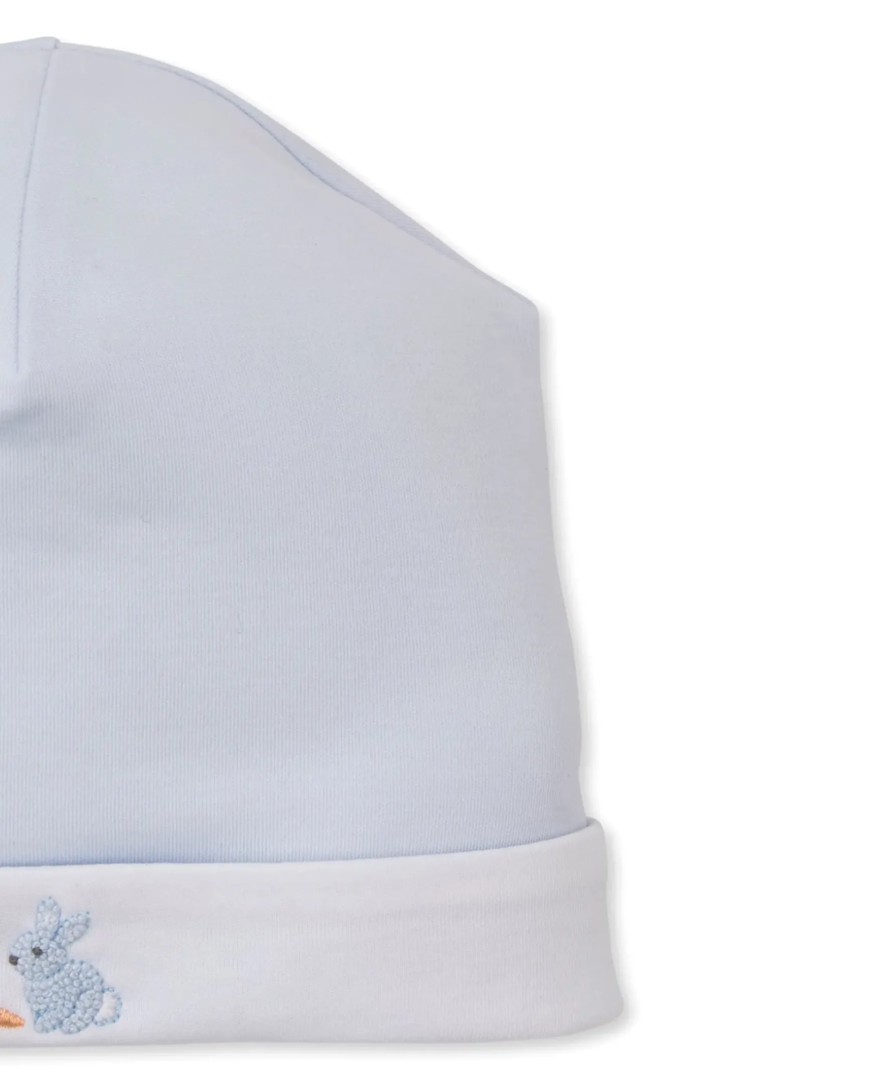 Kissy Kissy Premier Baby Bunny Patch Hand Emb. Blue Hat> Hats|Smocking + Hand Embroidery