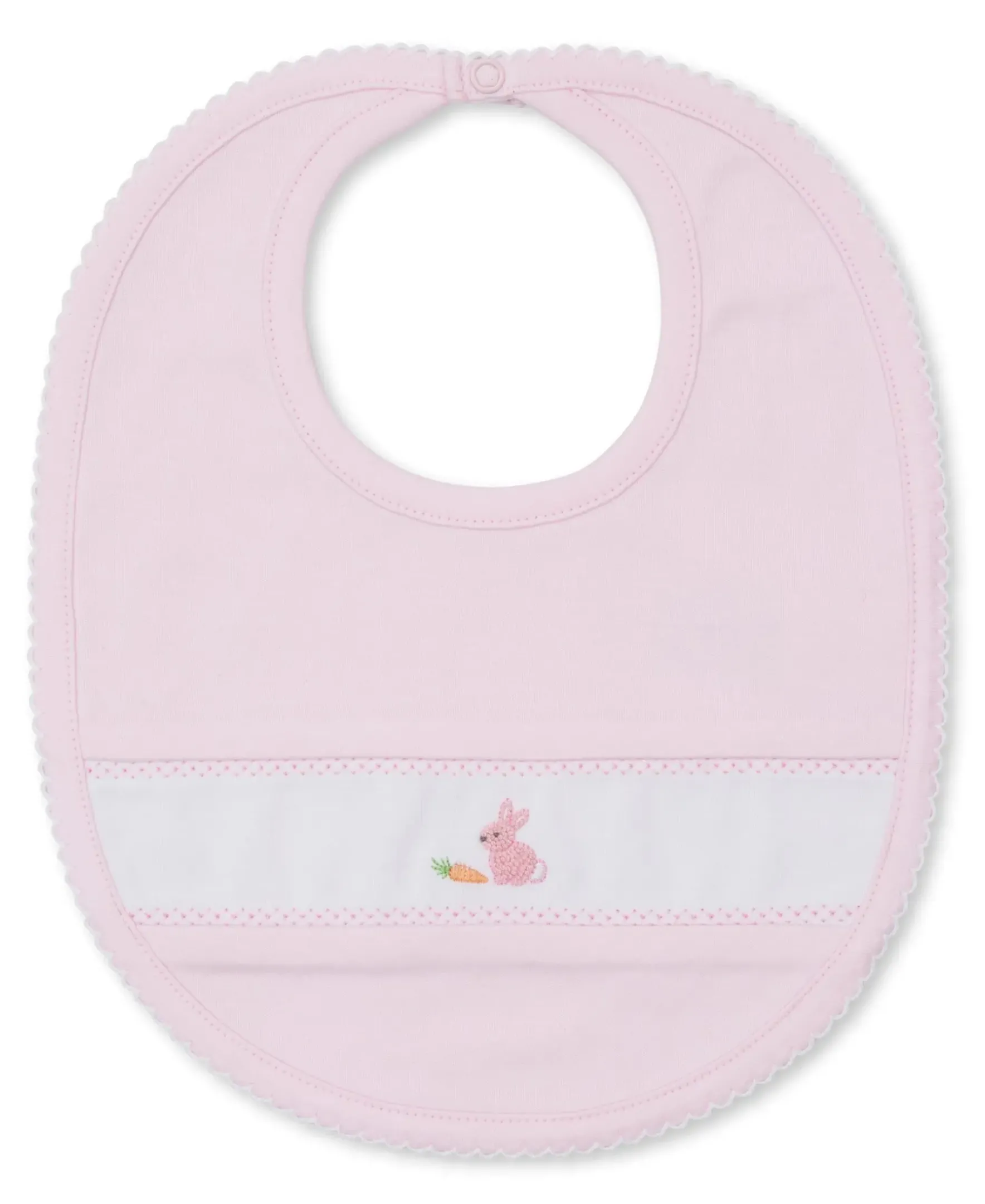 Kissy Kissy Premier Baby Bunny Patch Hand Emb. Bib> Bibs|Smocking + Hand Embroidery
