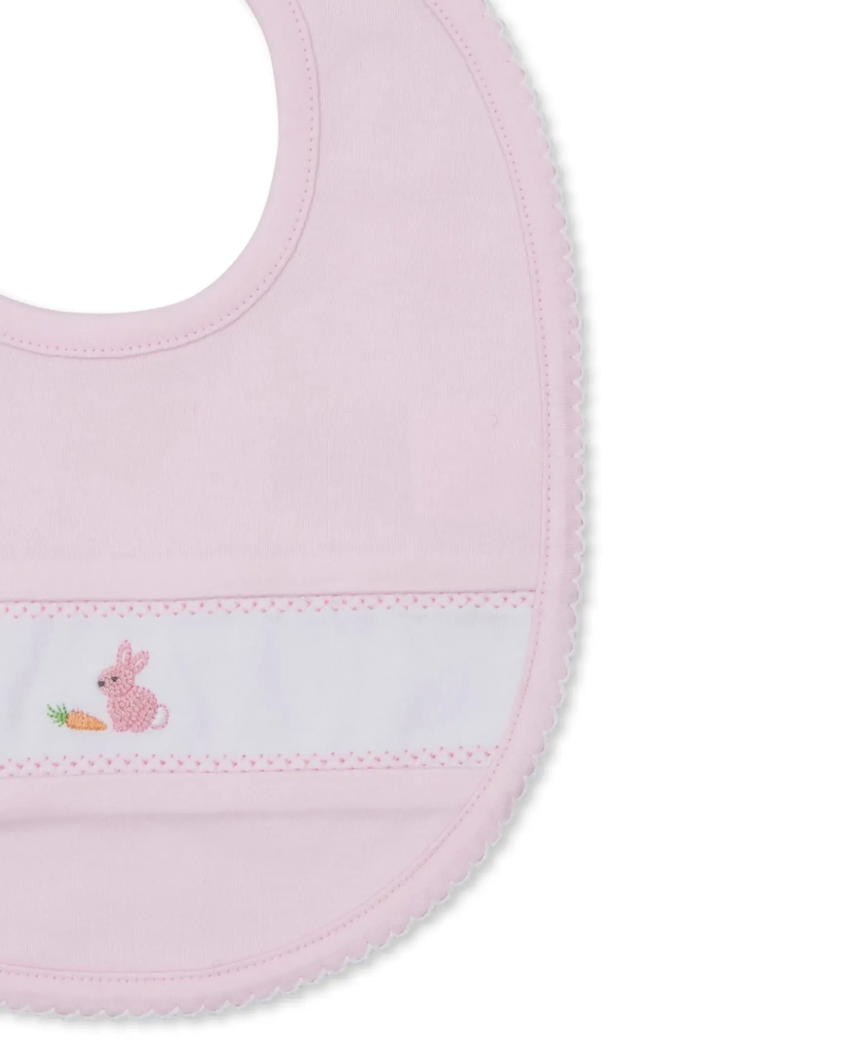Kissy Kissy Premier Baby Bunny Patch Hand Emb. Bib> Bibs|Smocking + Hand Embroidery