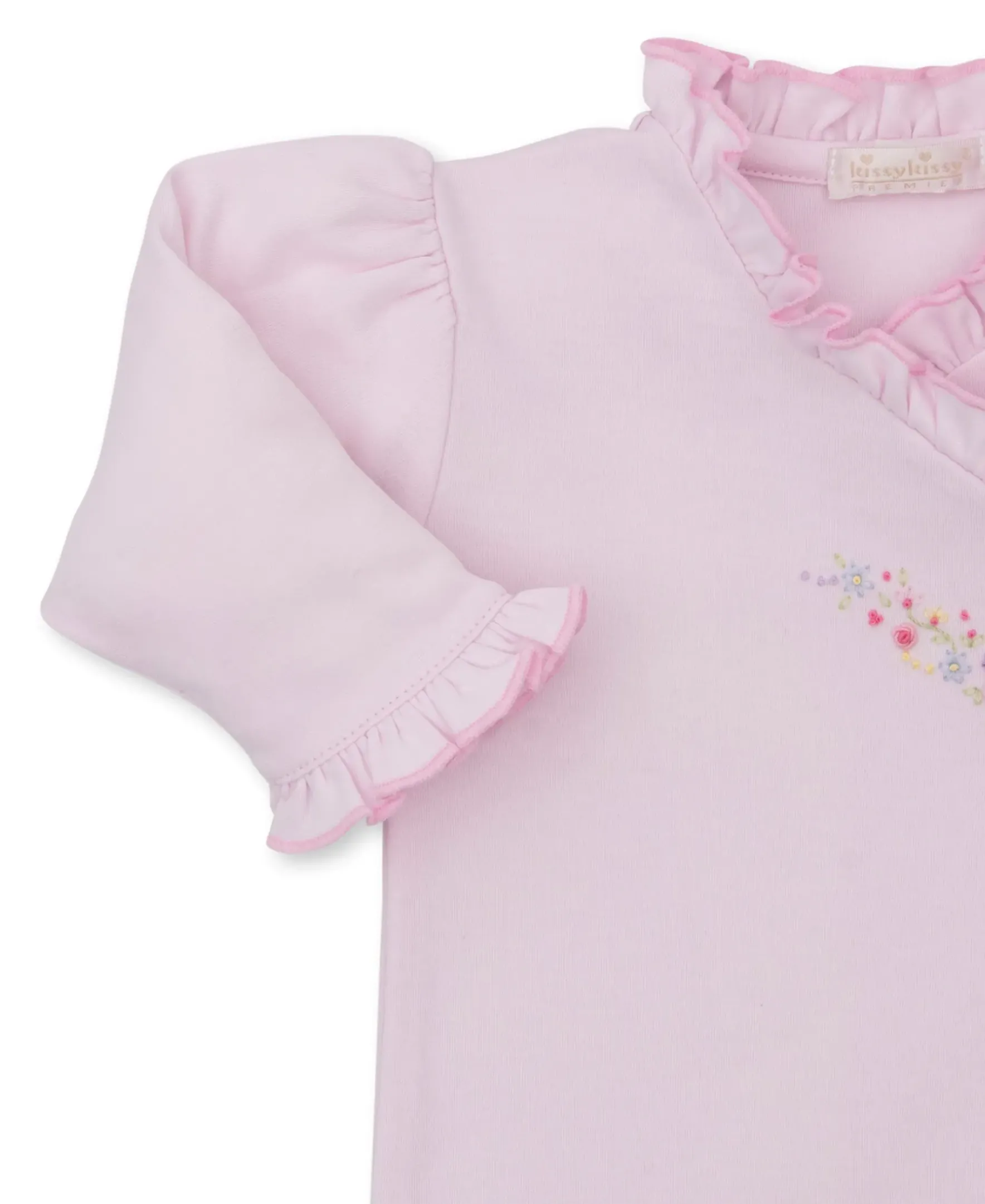 Kissy Kissy Premier Flowers & Vines Hand Emb. Footie> Footies|Smocking + Hand Embroidery