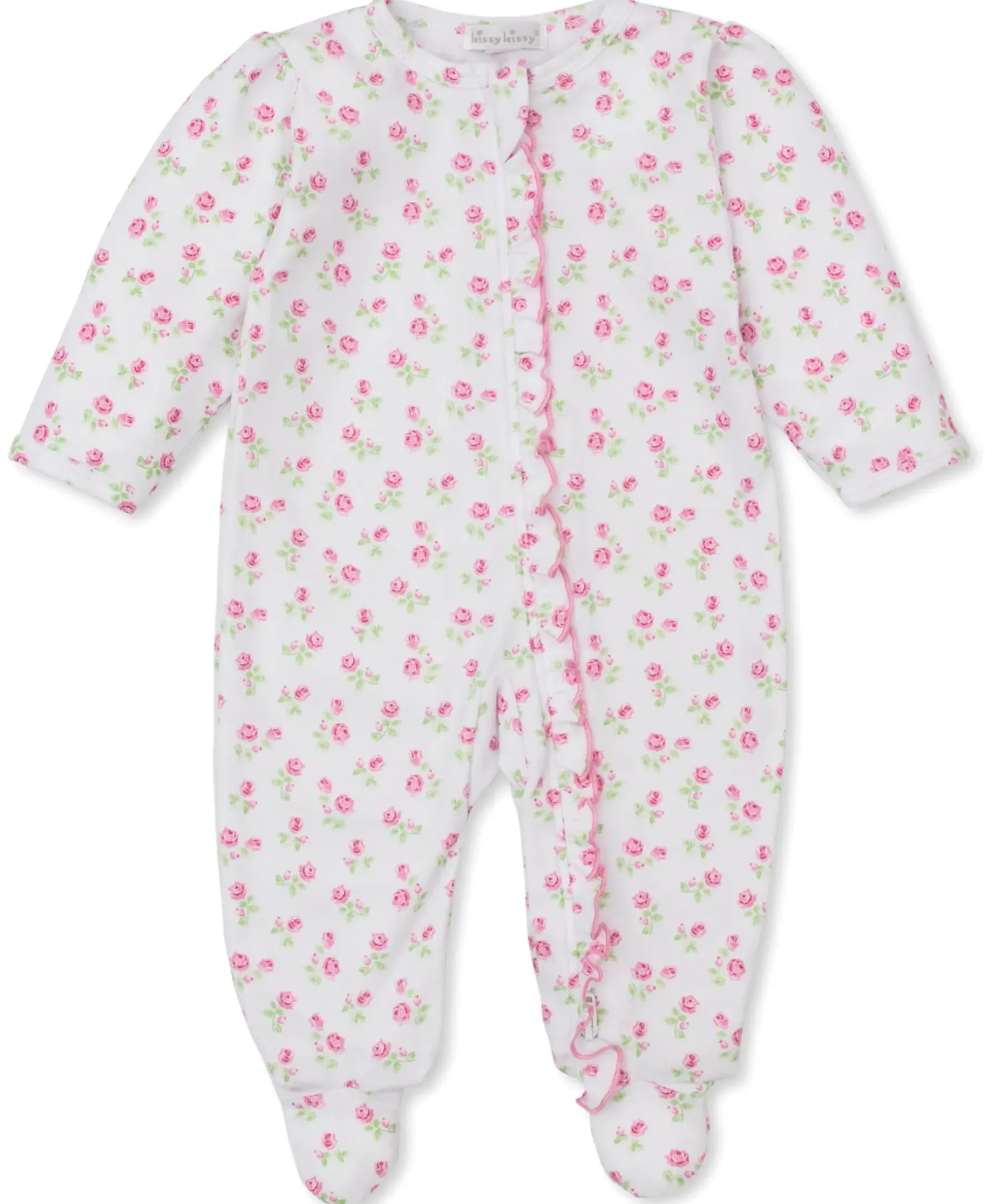 Kissy Kissy Rosy Roses Zip Footie> Footies|Pajamas