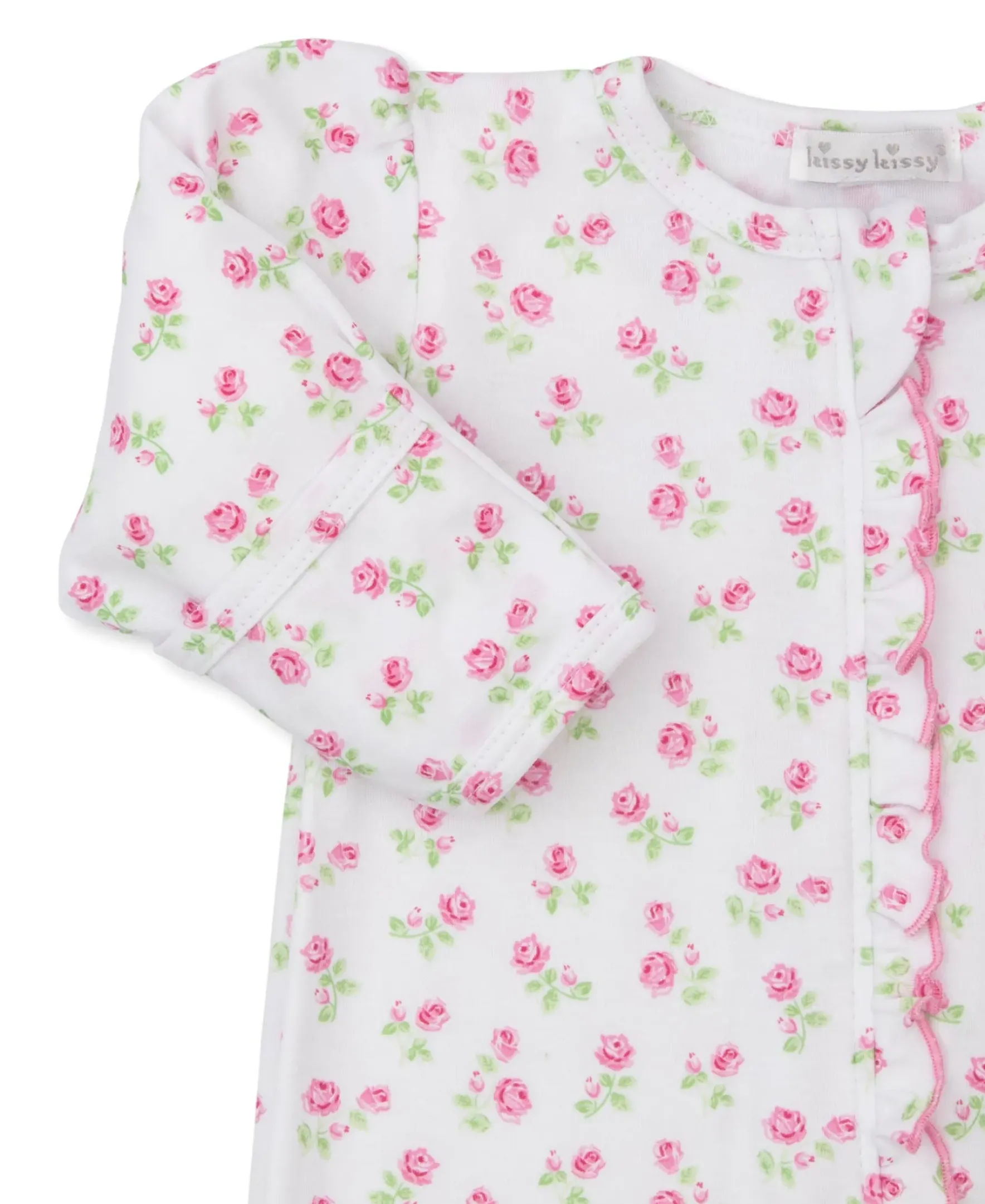 Kissy Kissy Rosy Roses Zip Footie> Footies|Pajamas