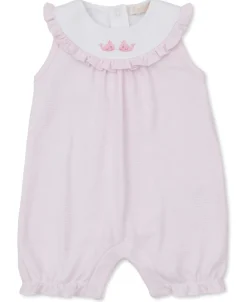 Kissy Kissy SCE Crabs & Whales Hand Emb. Short Stripe Playsuit> Playsuits|Smocking + Hand Embroidery