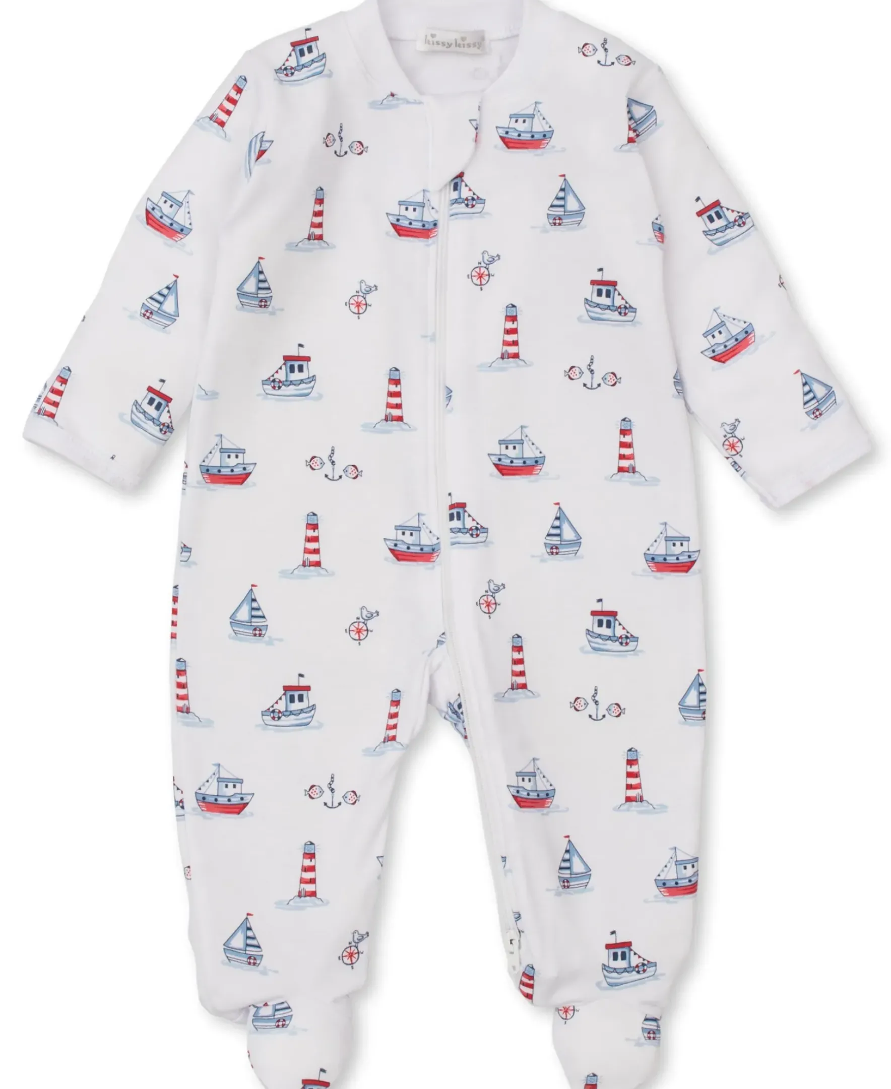 Kissy Kissy Seas the Day Zip Footie> Footies|Pajamas