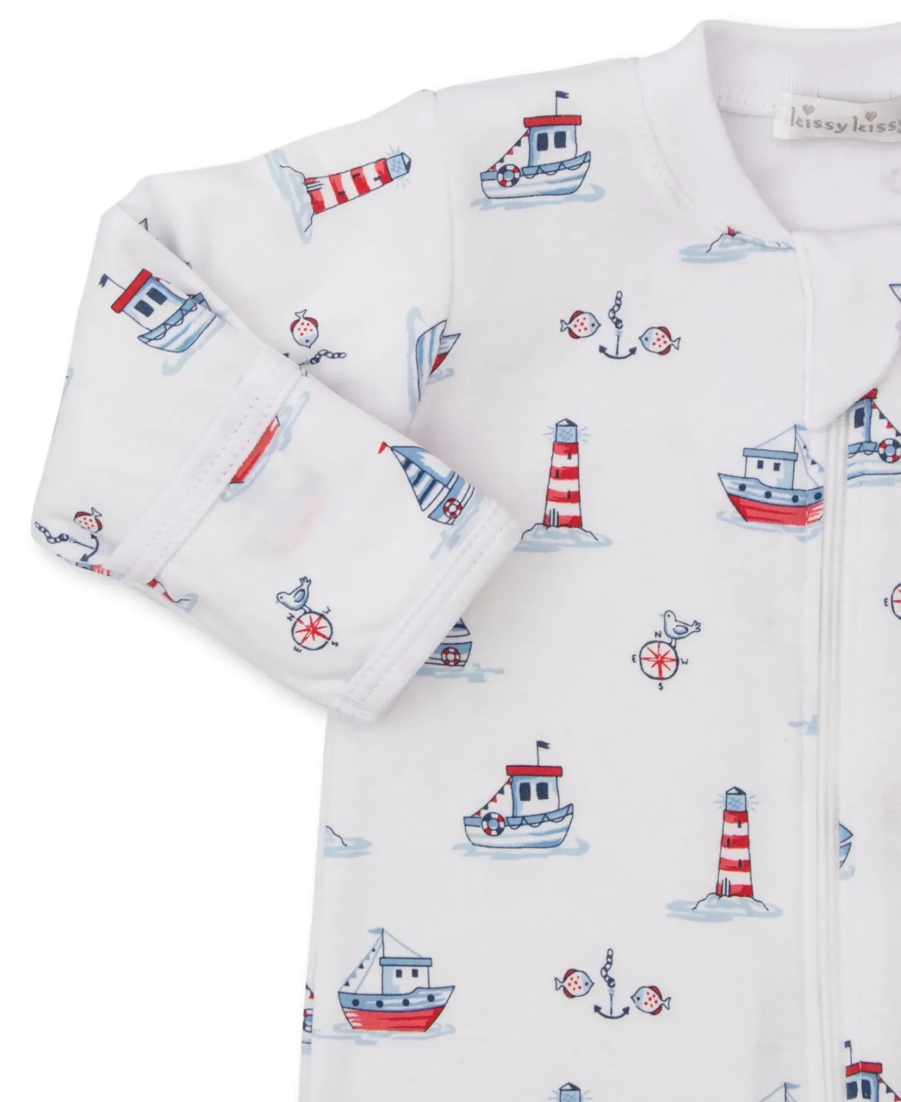 Kissy Kissy Seas the Day Zip Footie> Footies|Pajamas