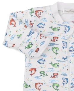Kissy Kissy Shark Grins Zip Footie><noscript><img width=