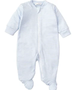 Kissy Kissy Simple Stripes Blue Pajama Zip Footie> Footies|Pajamas