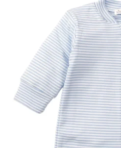 Kissy Kissy Simple Stripes Blue Pajama Zip Footie><noscript><img data-lazyloaded=