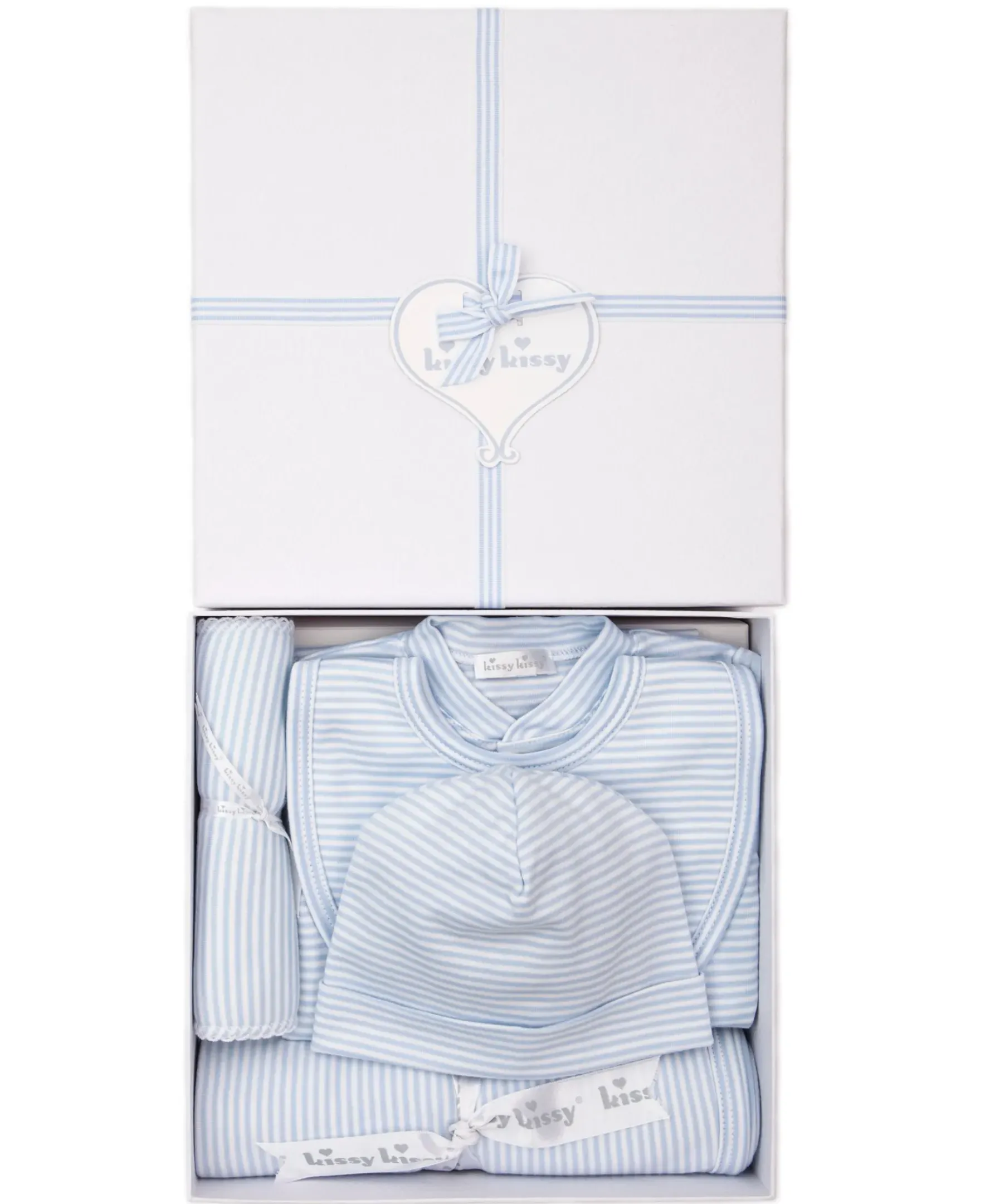 Kissy Kissy Simple Stripes Blue 5PC Gift Set with Gift Box> Classic Collections