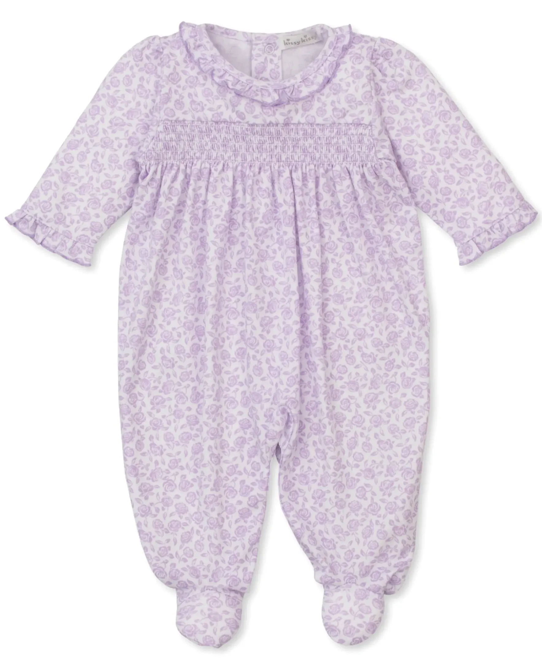 Kissy Kissy Summer Gardens Smocked Footie> Footies|Smocking + Hand Embroidery