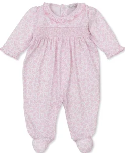 Kissy Kissy Summer Gardens Smocked Footie> Footies|Smocking + Hand Embroidery