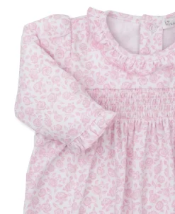 Kissy Kissy Summer Gardens Smocked Footie> Footies|Smocking + Hand Embroidery