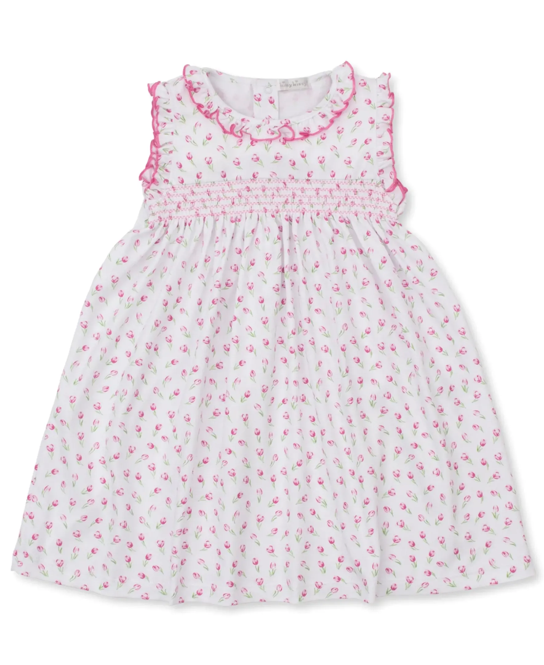 Kissy Kissy Tulip Blossoms White Smocked Toddler Dress>Kids Dresses|Dresses + Bubbles