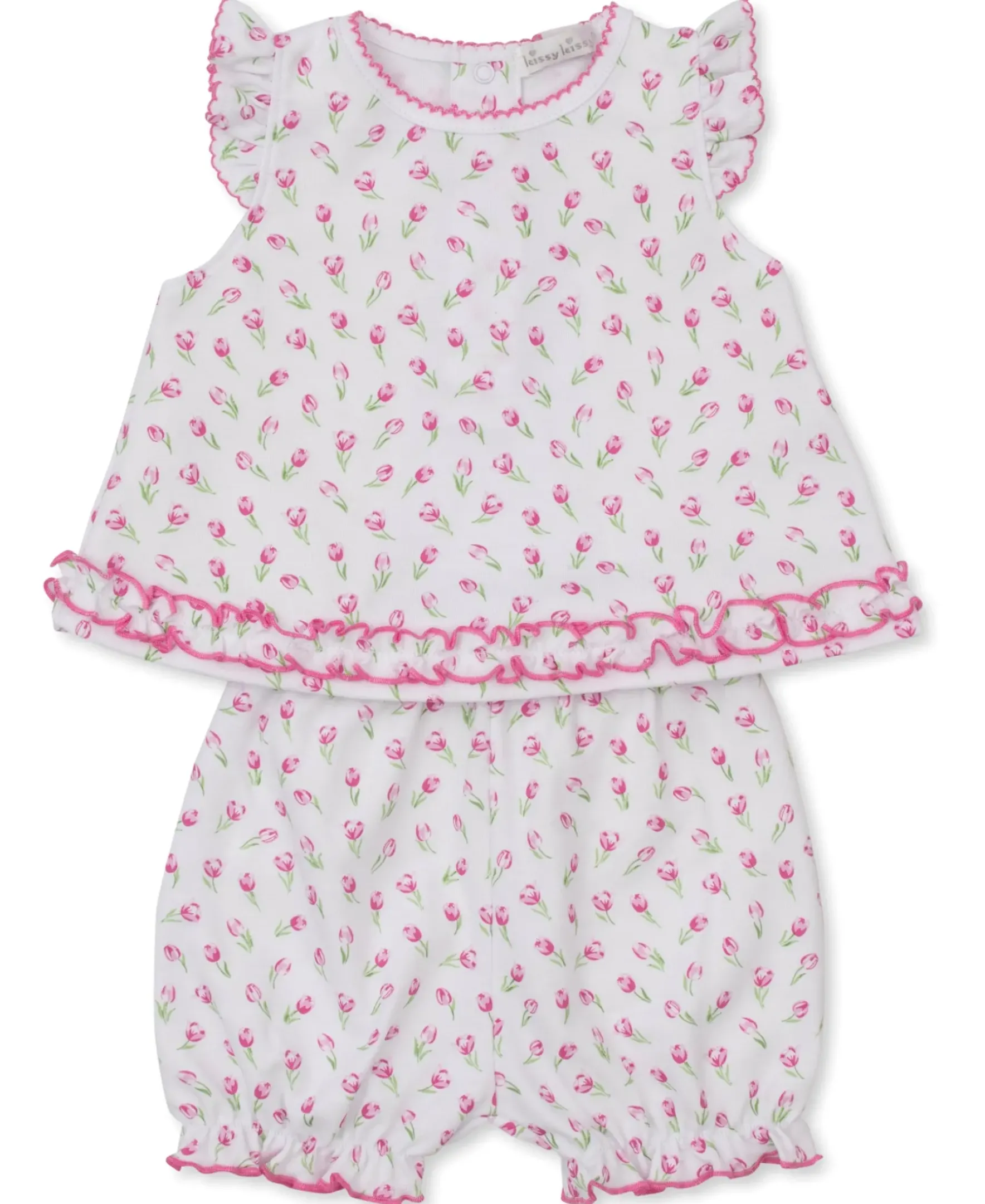 Kissy Kissy Tulip Blossoms White Sunsuit Set> White Basics