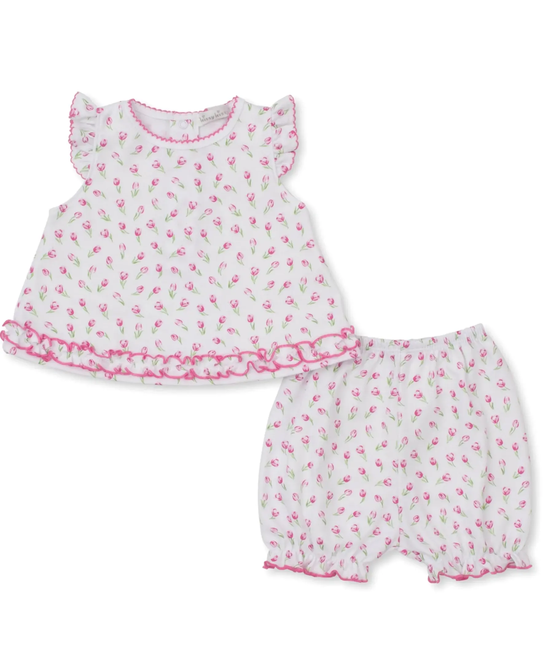 Kissy Kissy Tulip Blossoms White Sunsuit Set> White Basics
