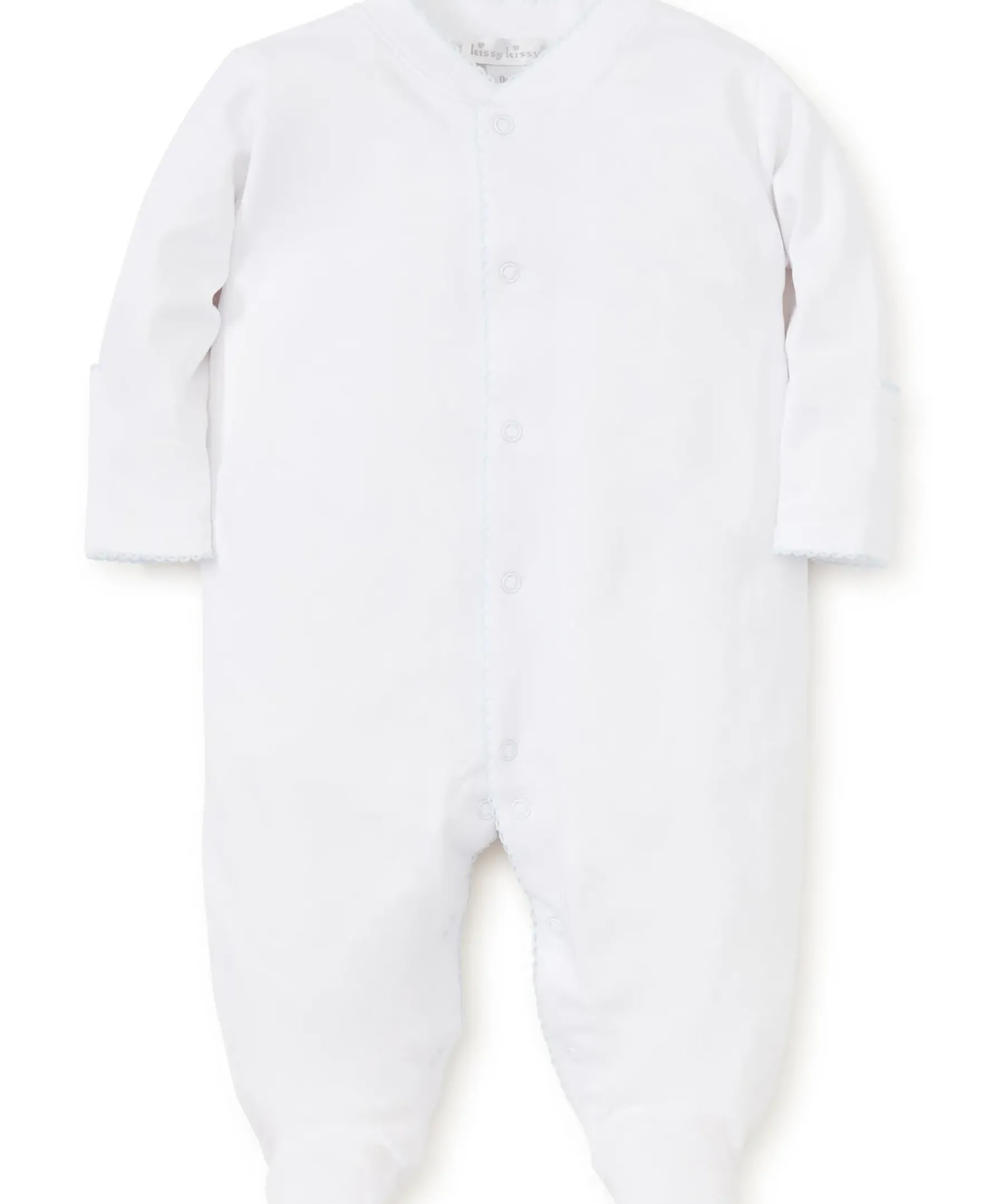 Kissy Kissy White/Blue Kissy Basics Footie> Footies|White Basics