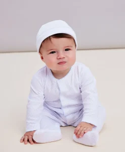 Kissy Kissy White/Blue New Kissy Dots Print Footie> Footies|White Basics