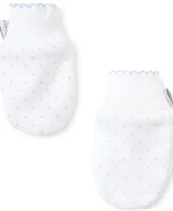 Kissy Kissy White/Blue New Kissy Dots Print Mitts> White Basics|Classic Collections