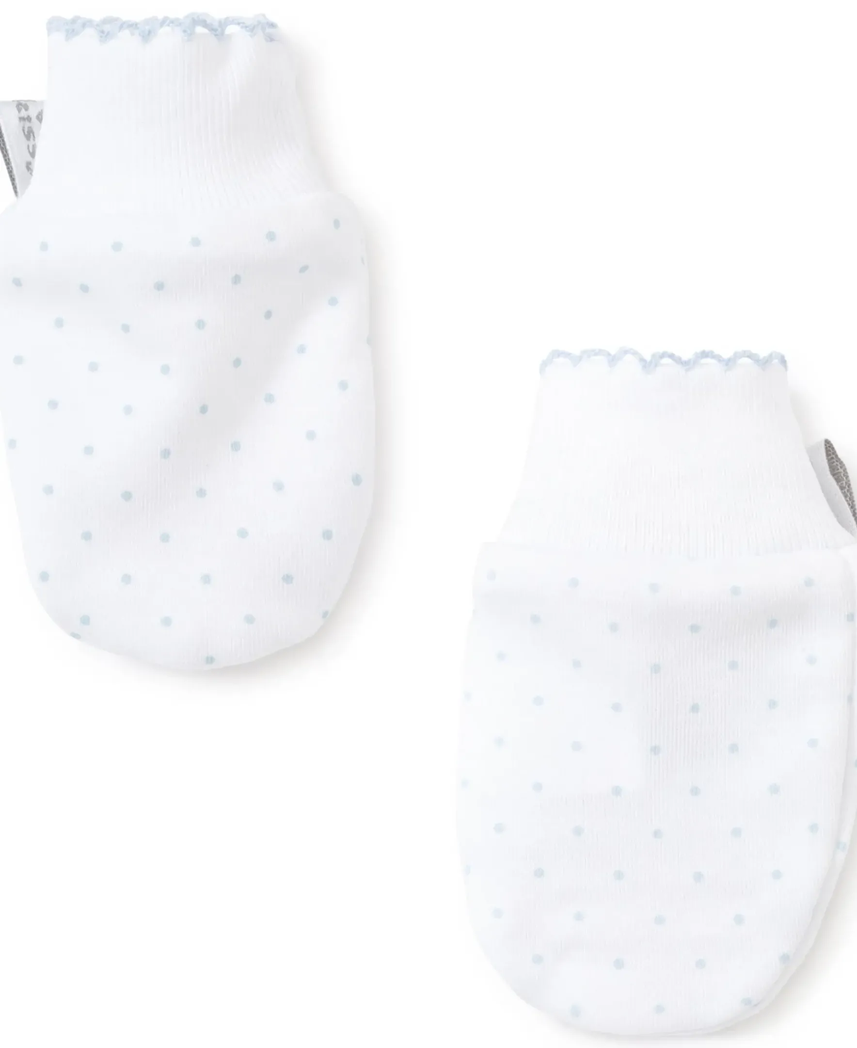 Kissy Kissy White/Blue New Kissy Dots Print Mitts> White Basics|Classic Collections