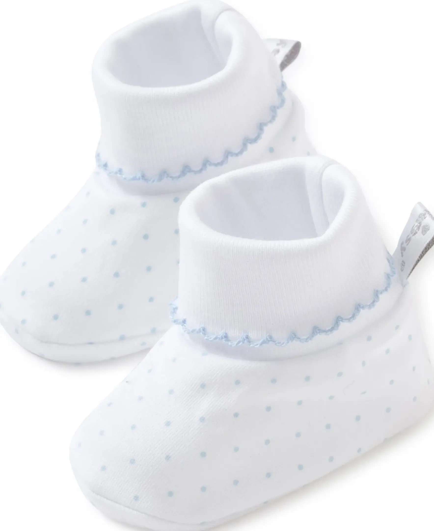 Kissy Kissy White/Blue New Kissy Dots Print Booties> Booties|Classic Collections