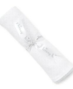 Kissy Kissy White/Blue New Kissy Dots Print Blanket> Blankets|White Basics