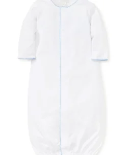 Kissy Kissy White/Blue New Premier Basics Converter Gown> Convertible Gowns|Smocking + Hand Embroidery