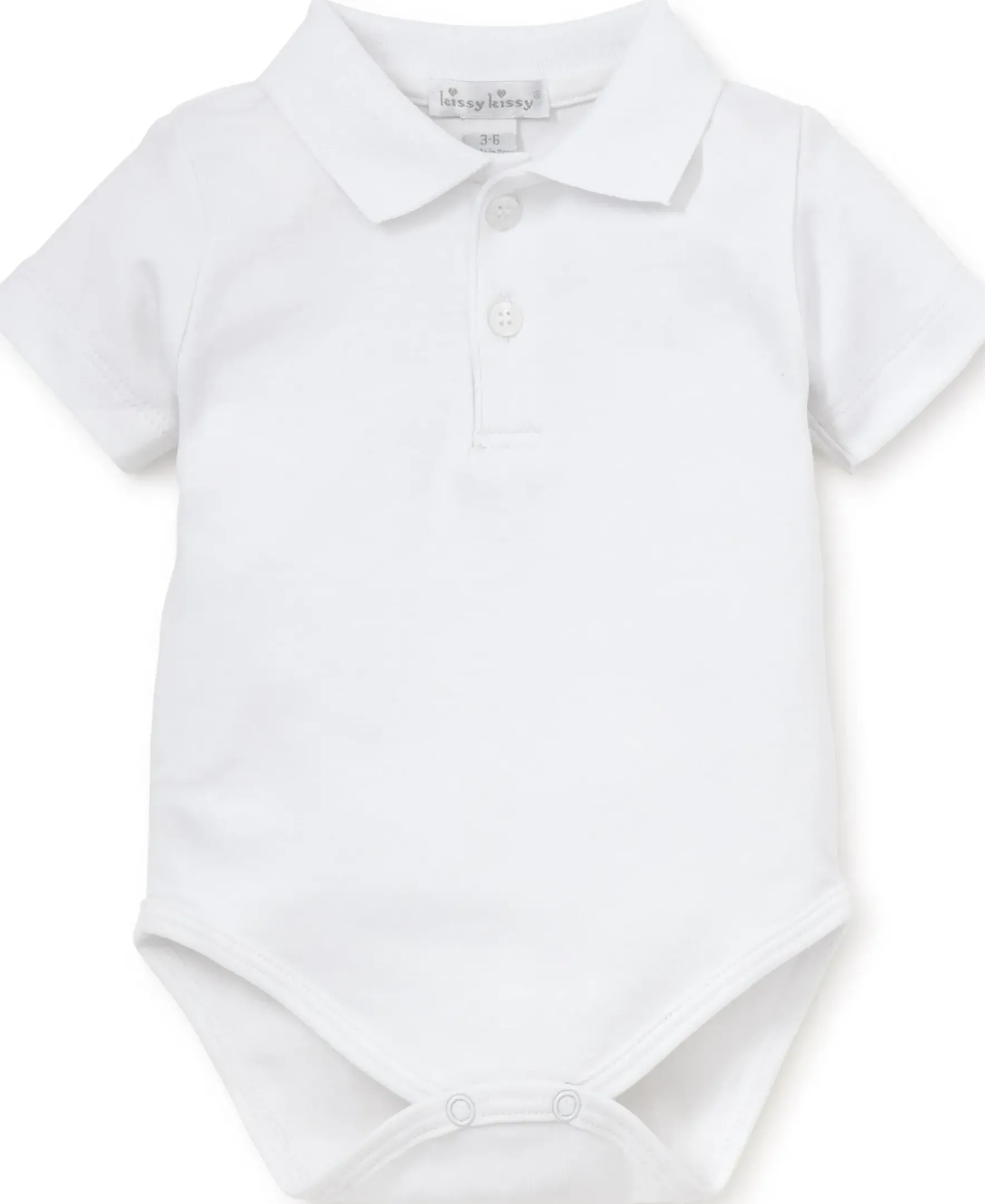 Kissy Kissy White Kissy Basics Knit Collar Bodysuit> Bodysuits|White Basics