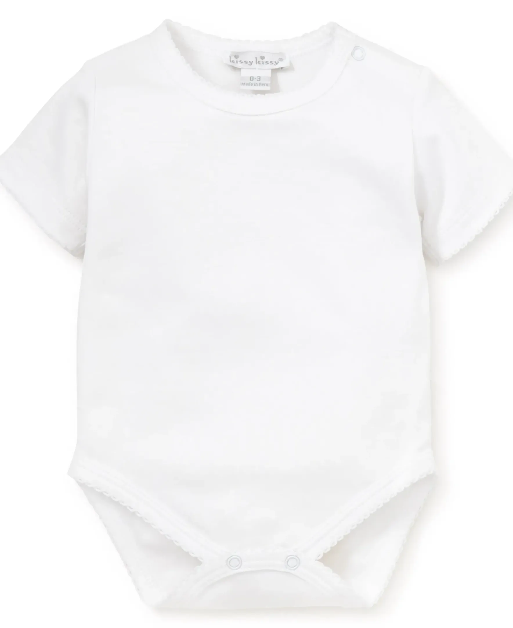 Kissy Kissy White Kissy Basics Short Sleeve Bodysuit> Bodysuits|White Basics