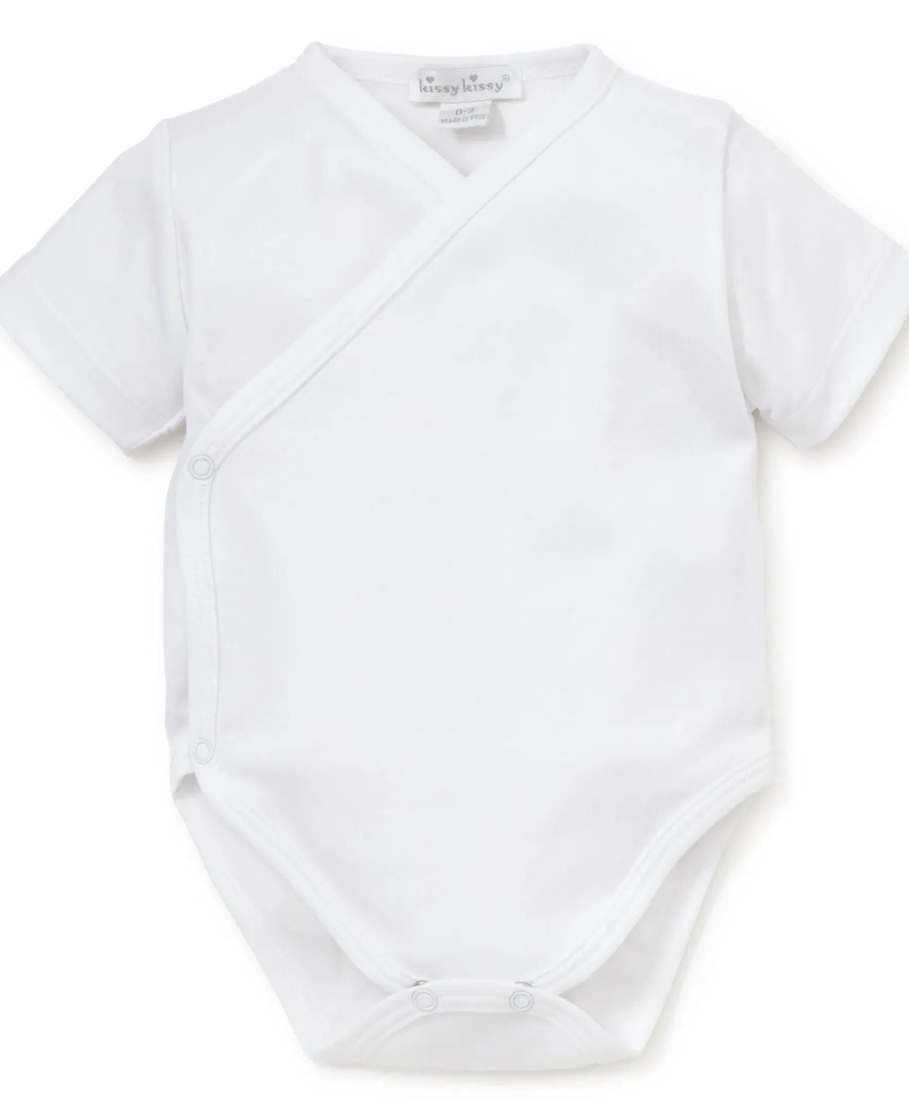 Kissy Kissy White Kissy Basics Short Sleeve Cross Bodysuit> Bodysuits|White Basics