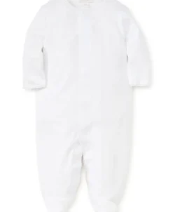 Kissy Kissy White New Premier Basics Footie> Footies|Smocking + Hand Embroidery