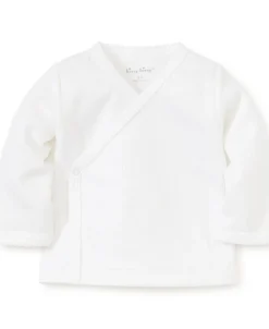 Kissy Kissy White Pointelle Long Sleeve Cross Tee> White Basics|Classic Collections